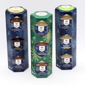 Tea-Lovers, Coffee-Lovers and Holiday Trio 60g creamed honey flavour samplers